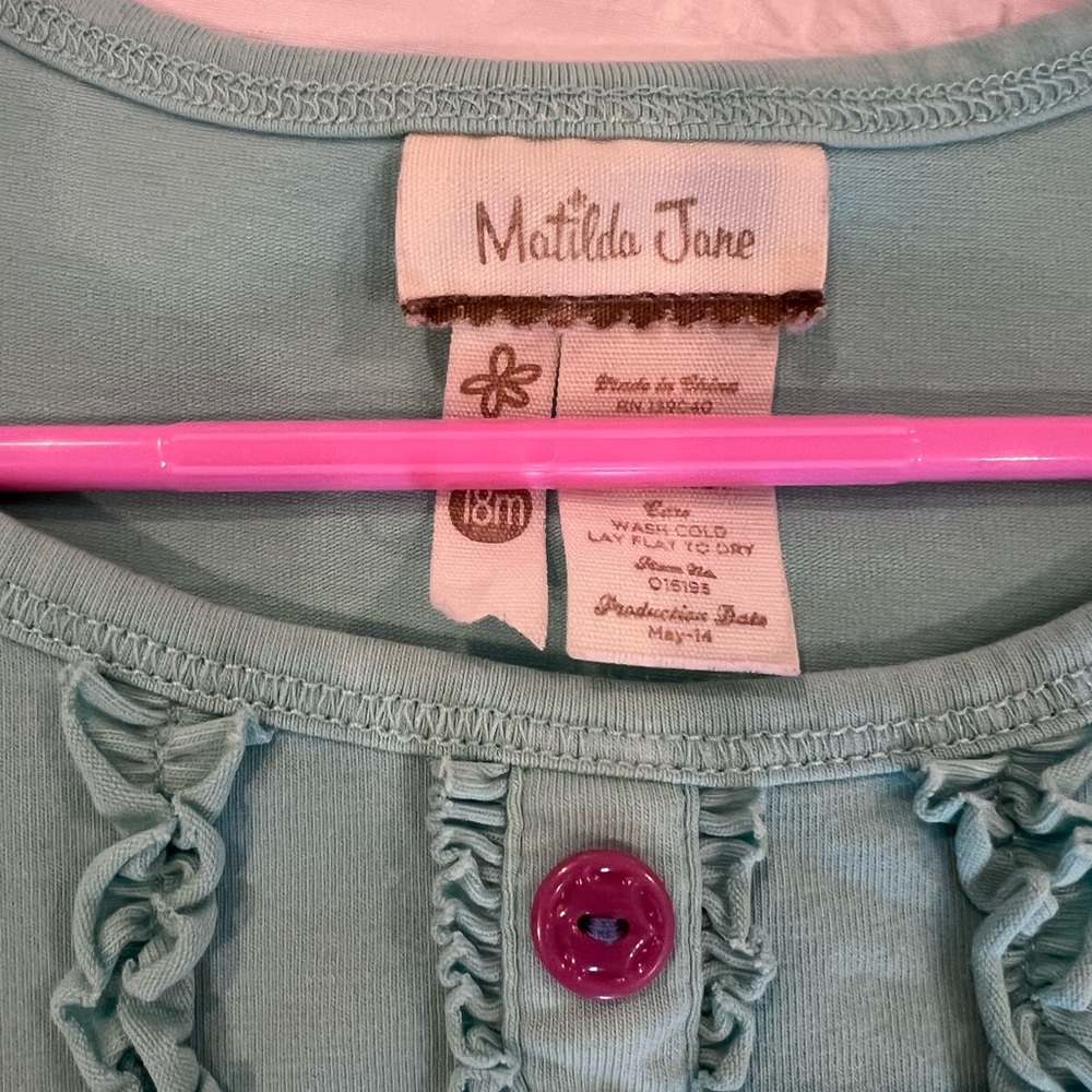 Matilda Jane Turquoise Blue Lap Dress Size 18M GUC - Picture 4 of 5